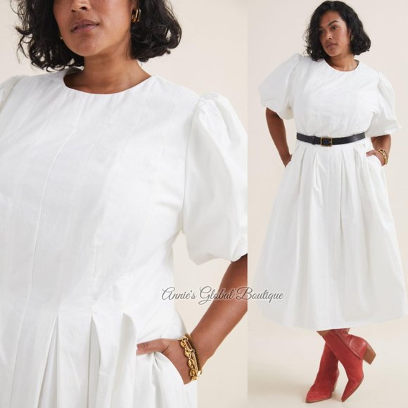 RARE NWT ANTHROPOLOGIE Eri + Ali Corset-Seamed Midi Dress - Picture 8 of 16